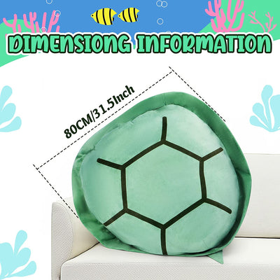 80CM Coque de tortue portable en peluche Grande taille Oreiller en peluche Comprend un rembourrage Costume de tortue de mer en peluche Cadeau pour enfants et adultes