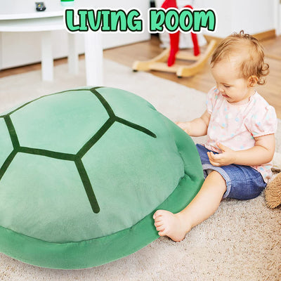 80CM Coque de tortue portable en peluche Grande taille Oreiller en peluche Comprend un rembourrage Costume de tortue de mer en peluche Cadeau pour enfants et adultes