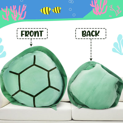 80CM Coque de tortue portable en peluche Grande taille Oreiller en peluche Comprend un rembourrage Costume de tortue de mer en peluche Cadeau pour enfants et adultes