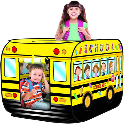 School Bus Foldable Play Tent -Children Play House Indoor Outdoor Play Toy Great Gift for Kids