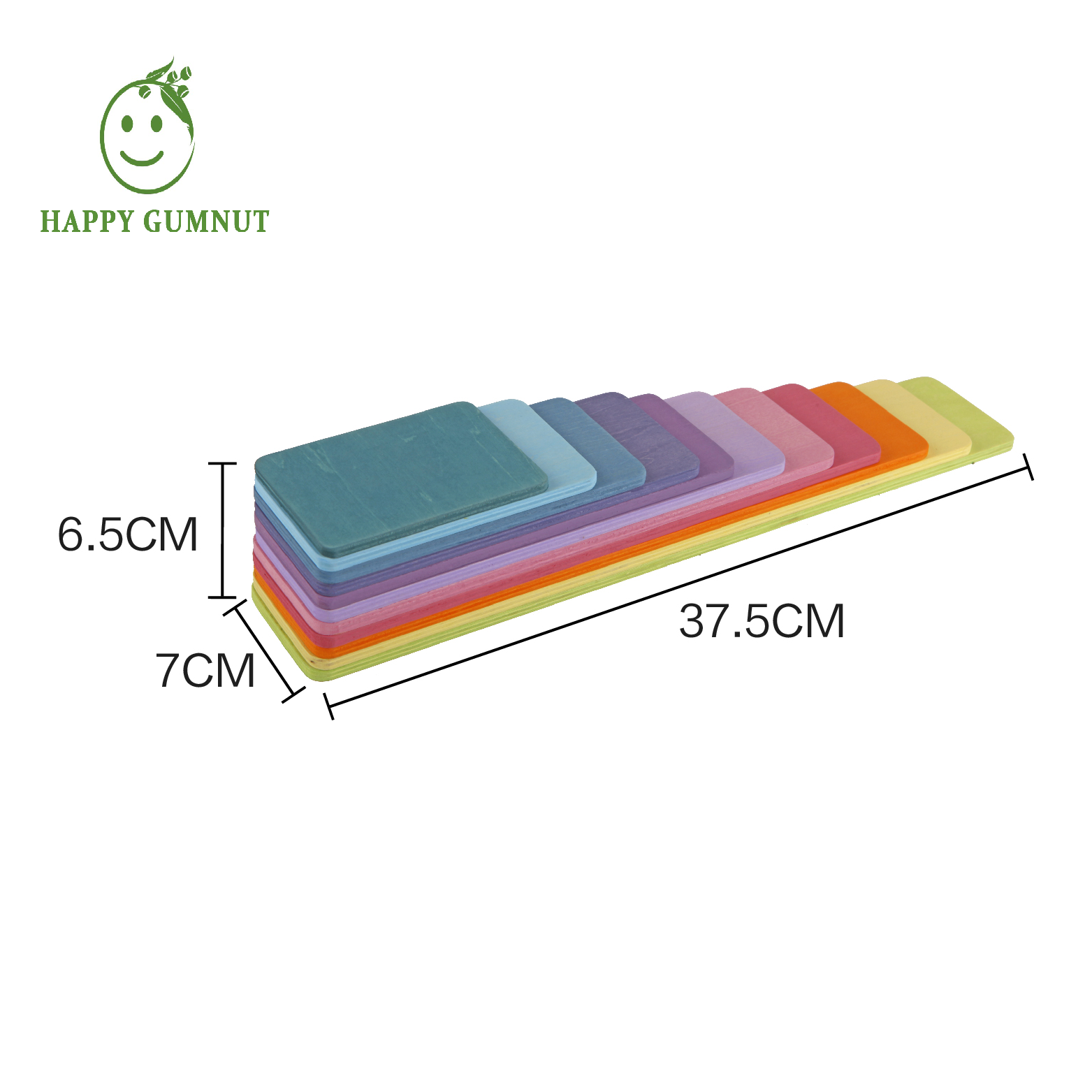 Pastel Colour Rainbow Stacking Bundle Semi-Circle Board, 12 Peg dolls