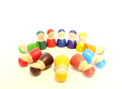 Rainbow Wooden friends - Educational toy