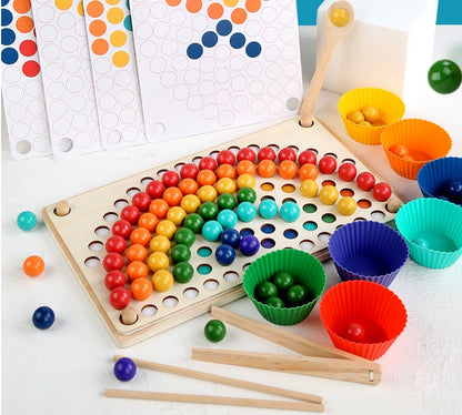Montessori Inspired Rainbow Beads Sorting Board