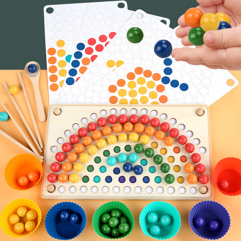 Montessori Inspired Rainbow Beads Sorting Board