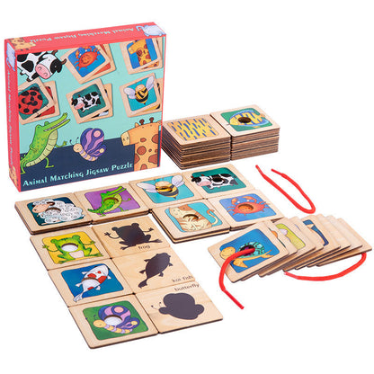 Wooden Animal Pattern Matching Game Shadow Sorting Toy