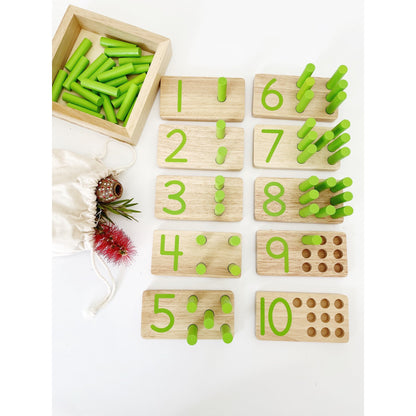 Large Montessori Counting Pegs Number Counting Sticks Boards