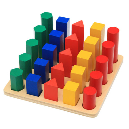 Large Montessori 3D Shape Ladder Geometric Colour Solid Shape Sorting Game