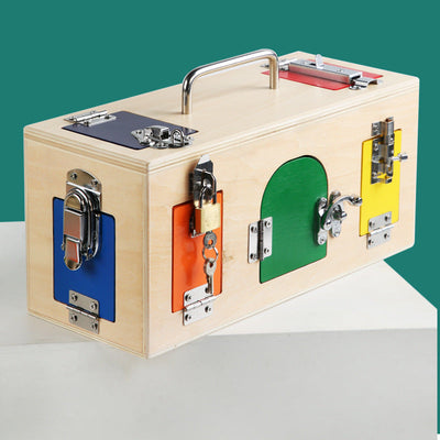Montessori  Latch and Lock Box Stainless Latches  Kids Wooden Toy