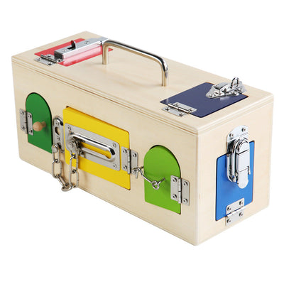 Montessori  Latch and Lock Box Stainless Latches  Kids Wooden Toy