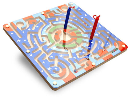 Wooden Magnetic Bead Maze Toy Butterfly or Stars and Clouds or Solar System