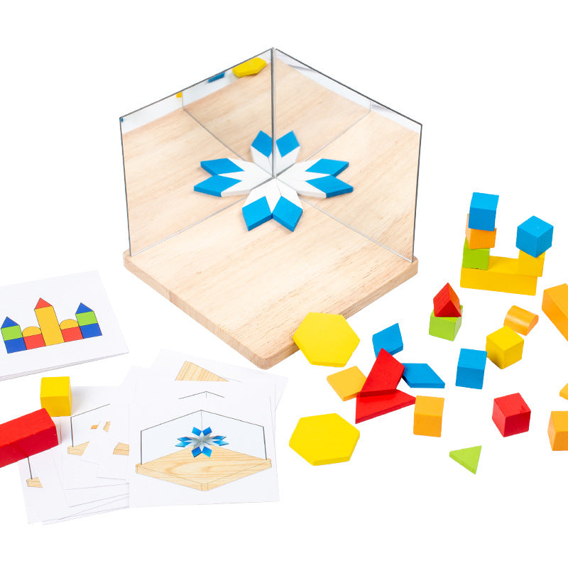 Advanced Shapes and Patterns on Mirror Box Sensory Therapy 4 Way Mirror Educational Toy