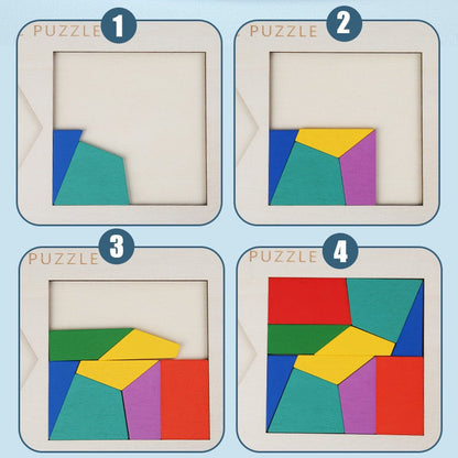 Dual Geometric Puzzle Hexagon to Square Puzzle