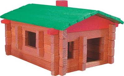 Wooden House Buidling Logs Cabin blocks
