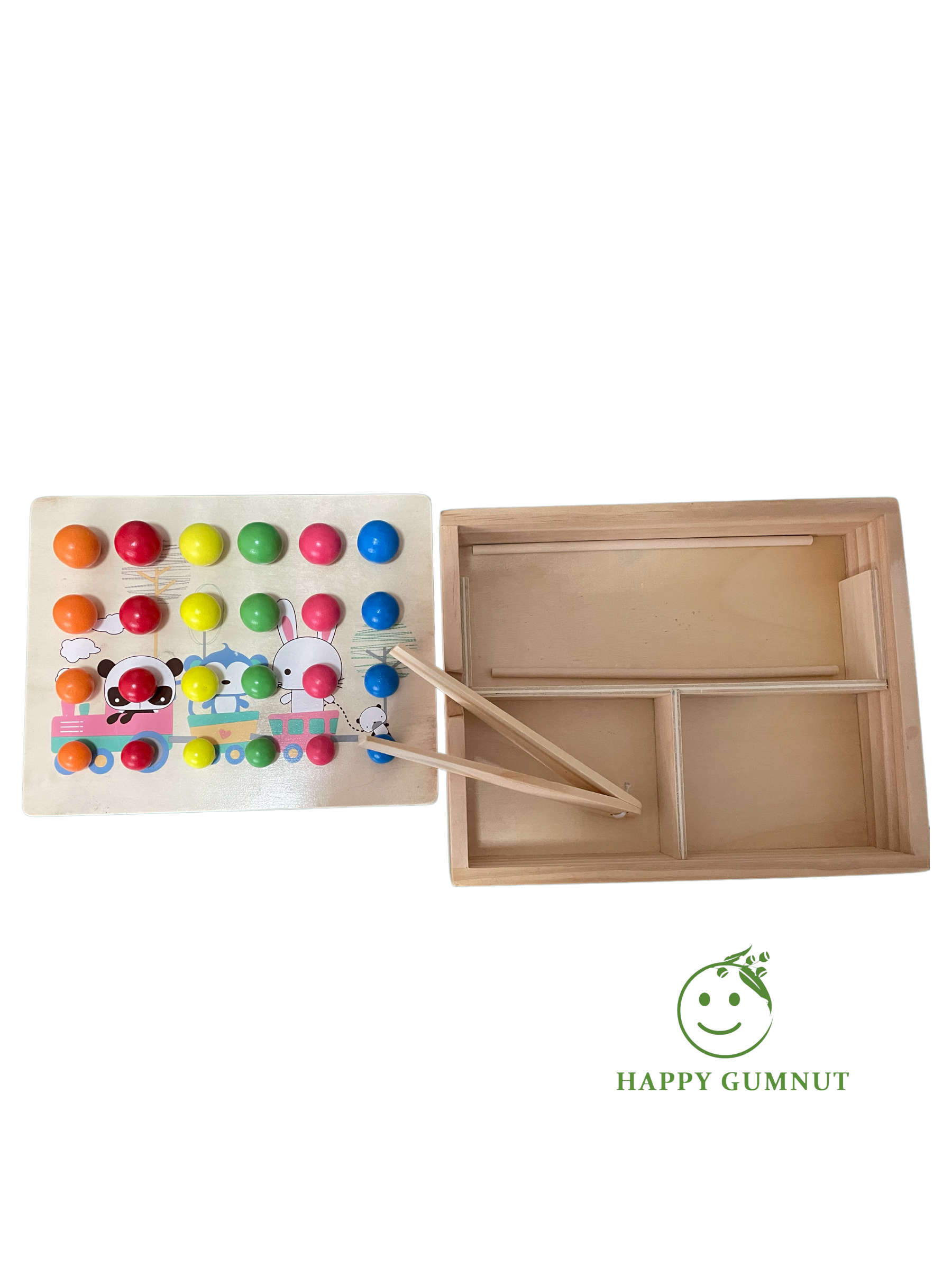 Montessori Beads Sorting board Tray and  box Transfer Activity