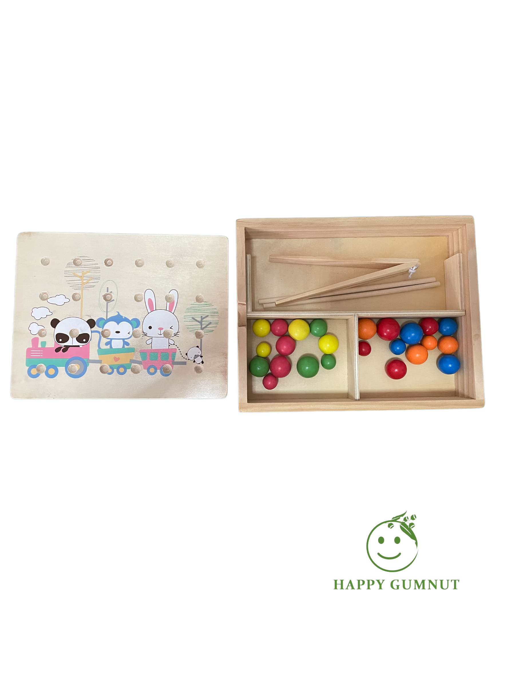 Montessori Beads Sorting board Tray and  box Transfer Activity