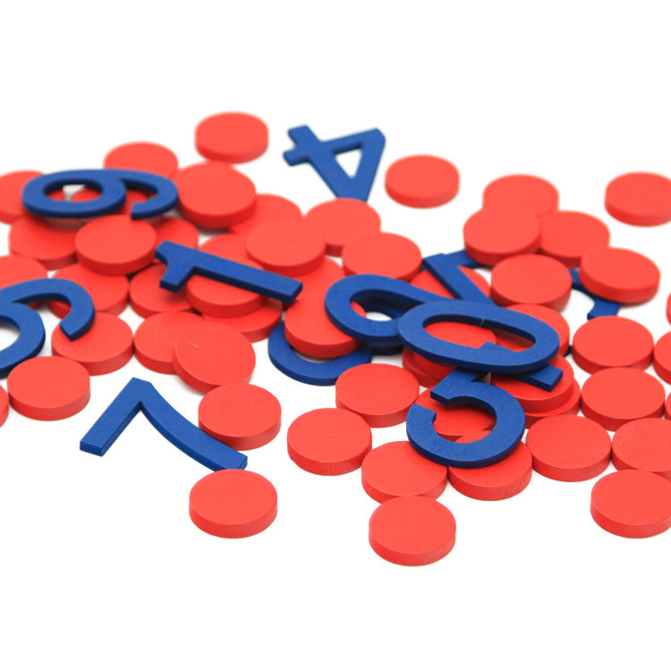 Montessori Wooden Box With Number Cards, Coins and Counters