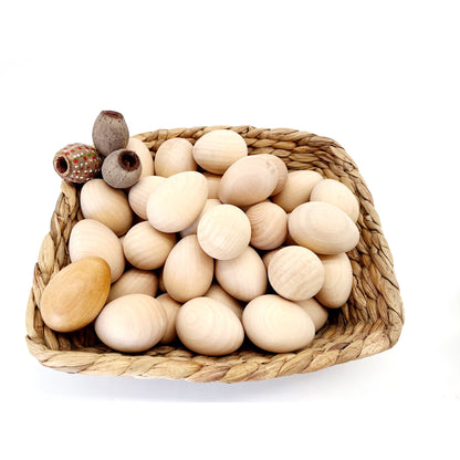 Jumbo Solid Wooden Egg Natural Finish DIY Craft Egg