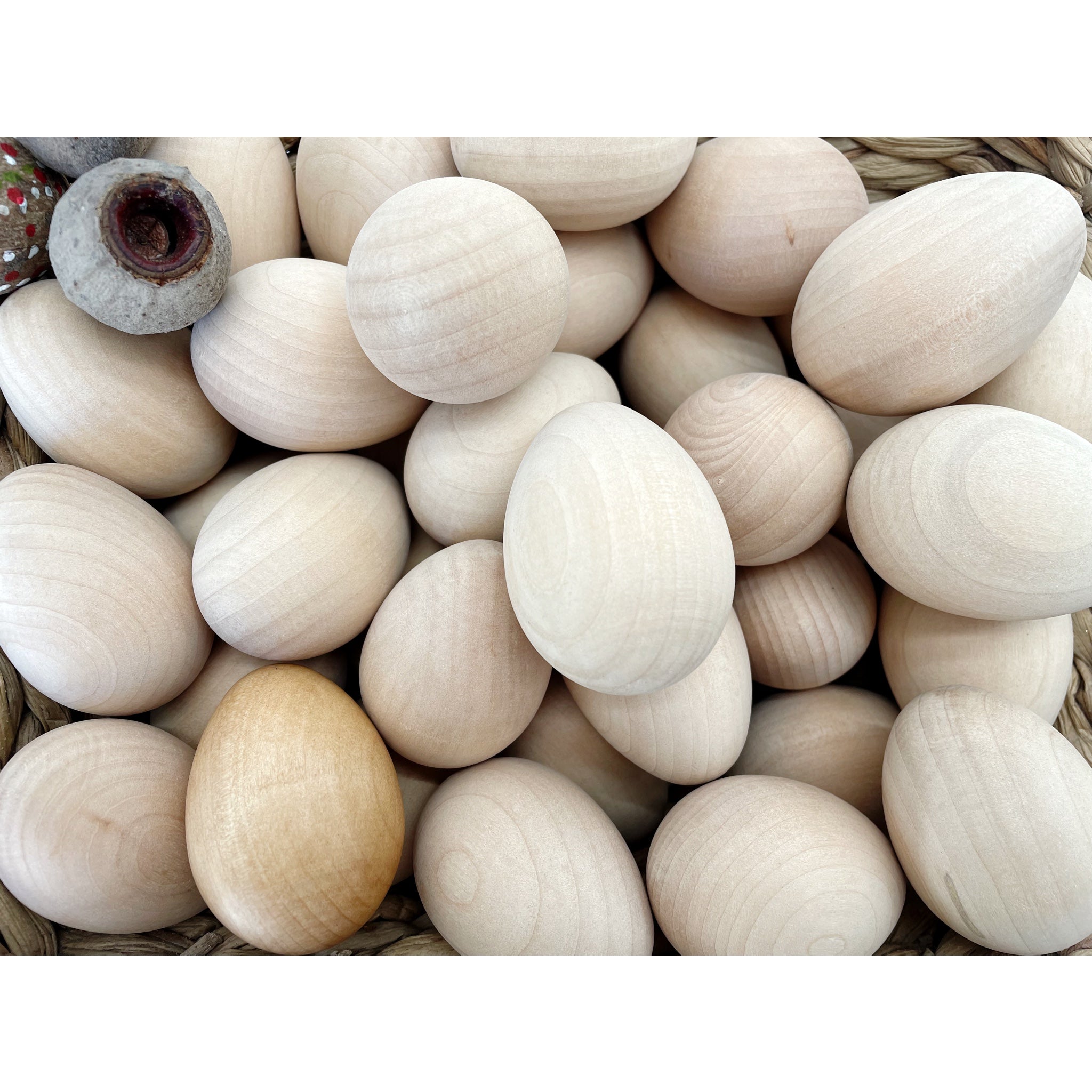 Jumbo Solid Wooden Egg Natural Finish DIY Craft Egg