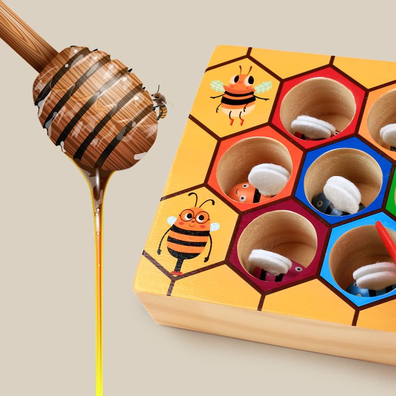 Wooden Beehive Game Catching Bee Toy