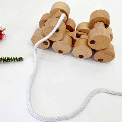 Quality Wooden Push and Pull Along Wheels Train Toy