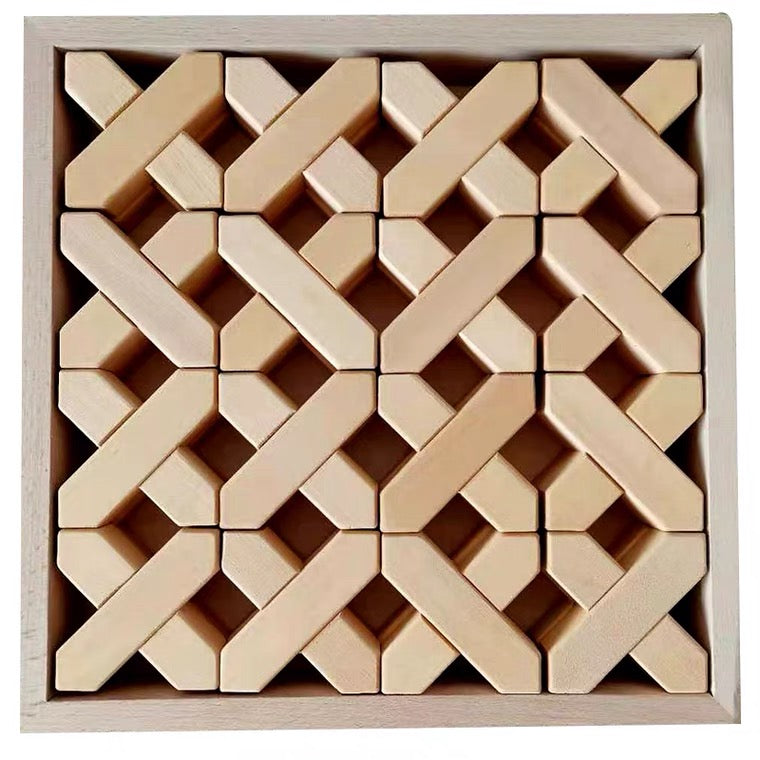 X Blocks Shape Building Blocks With Tray