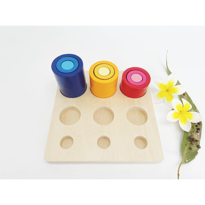 Montessori cylinders and circles Activity Board