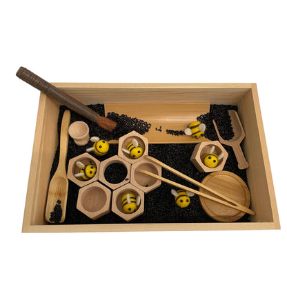 22 Piece Natural Sensory Beehive Sensory Bin Tool Kit NO TRAY
