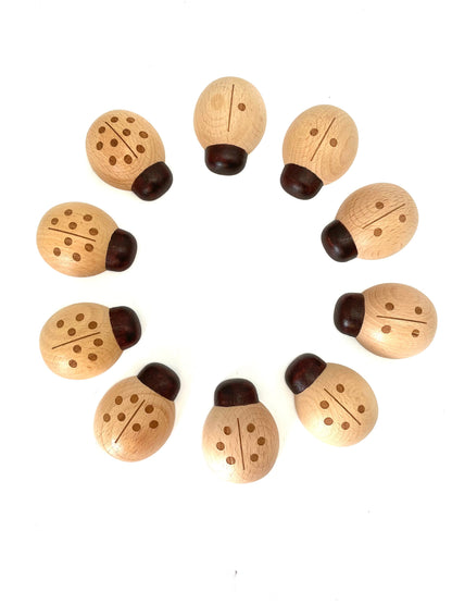 Super Cute!!! Natural Wooden Counting Numbers Ladybug Toys Number Learning Toy!
