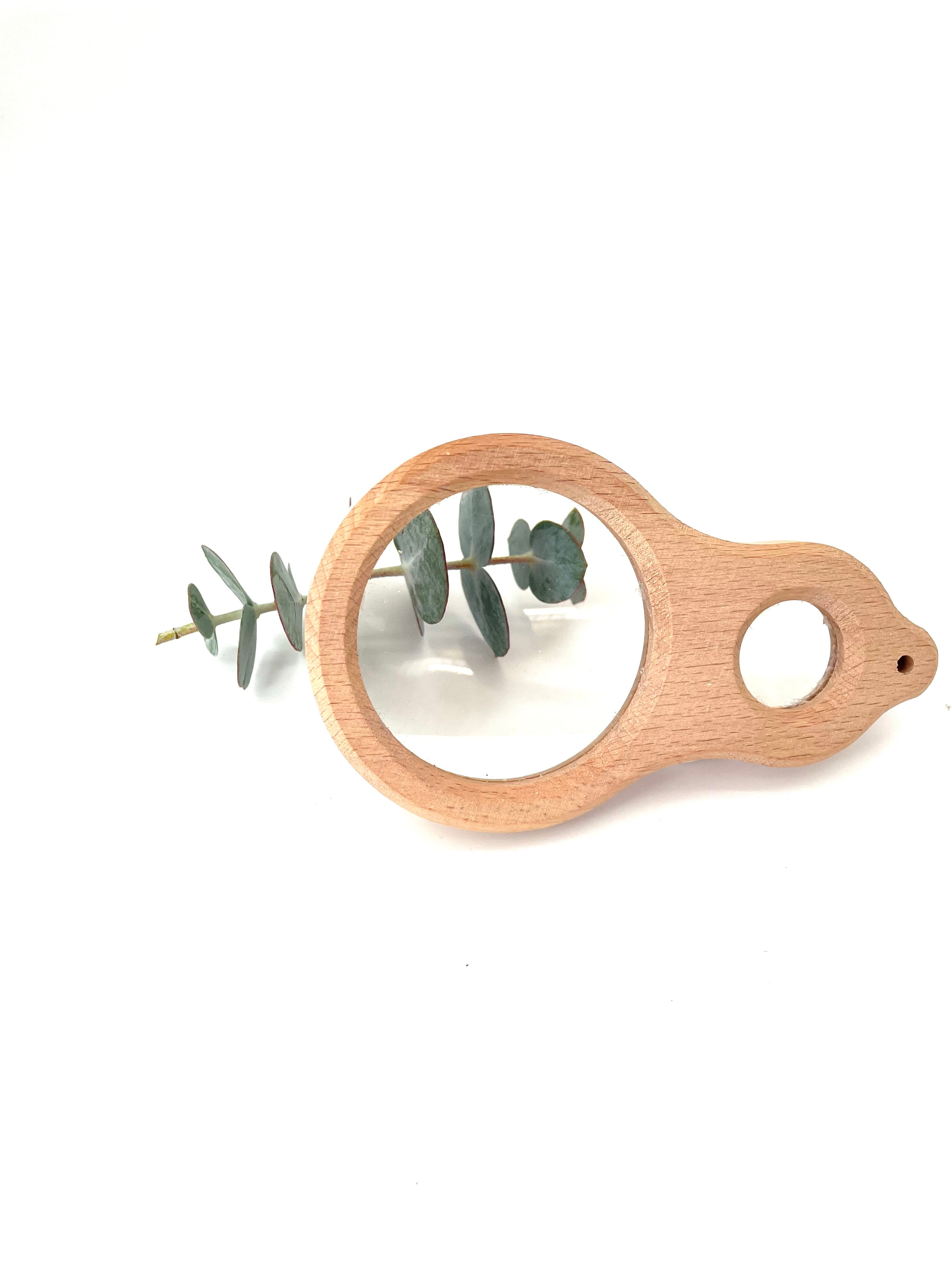Dual Magnifier Glass Sensory Tools Outdoor Wooden Magnifying Glass