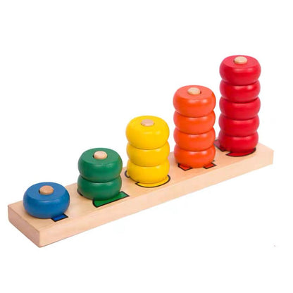 Montessori Wooden Counting Stacker Colour Sorting 1-5