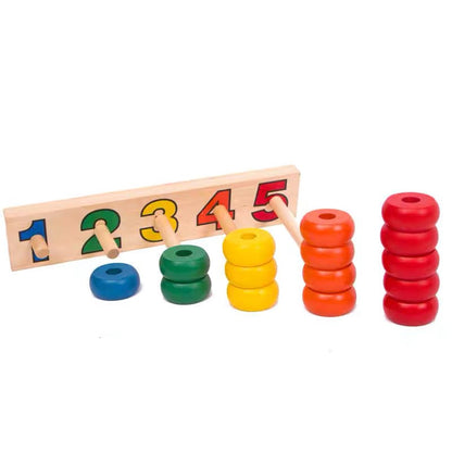 Montessori Wooden Counting Stacker Colour Sorting 1-5
