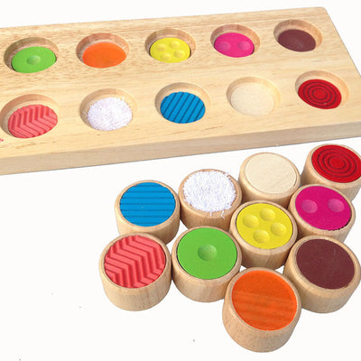 Tableau d'association de formes et de couleurs Montessori Jeu de mémoire tactilo-visuel Goki Feel-A-Pair
