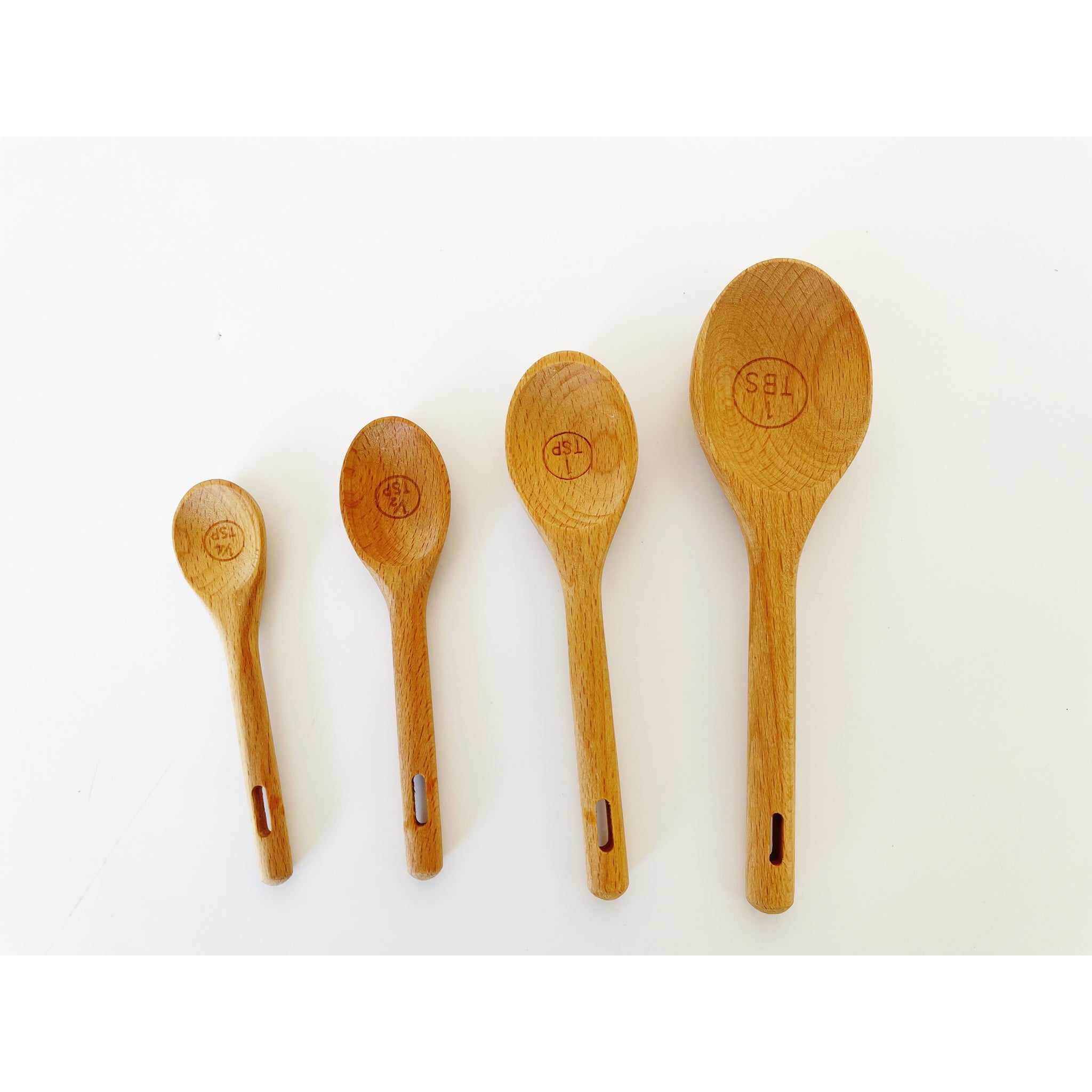 Wooden Measuring Spoons Sensory Play Tool Set of 4