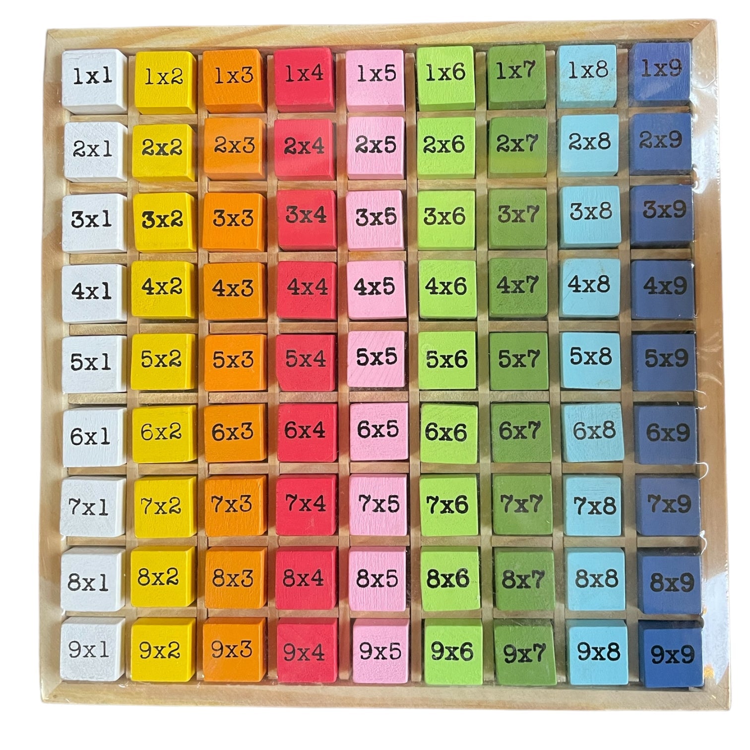 Wooden arithmetic game, multiplication table Learning Cubes
