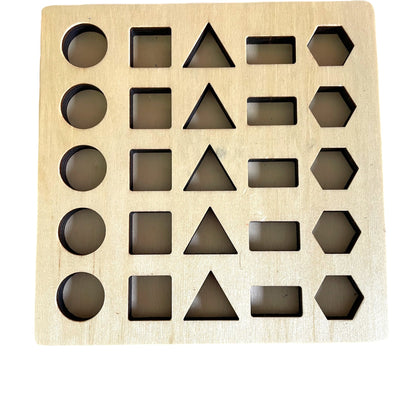 Large Montessori 3D Shape Ladder Geometric Colour Solid Shape Sorting Game