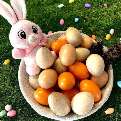 Jumbo Solid Wooden Egg Natural Finish DIY Craft Egg