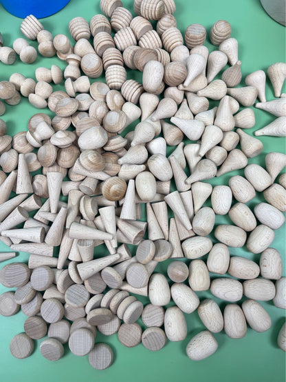 Wooden Rainbow Colour Mandala Loose Parts Set Assorted Styles