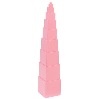 Tour rose Fidtoy Montessori - Jouet sensoriel à empiler pour enfants
