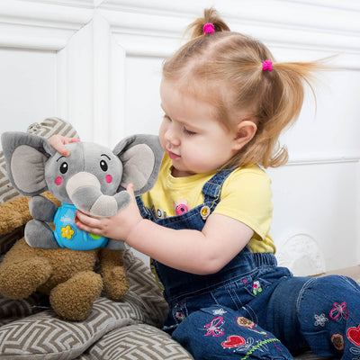 Fidtoy Musical Elephant Plush Baby Toy with Lights and Sounds