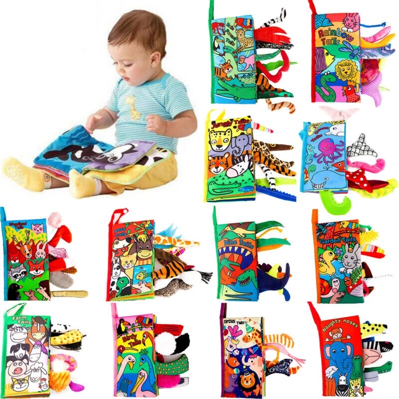 Fidtoy Ocean Sensory Baby Cloth Book – Soft Crinkle Montessori Tactile Book for Newborns & Toddlers