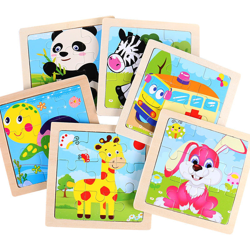 Lot of 10 Wooden Puzzles for Children