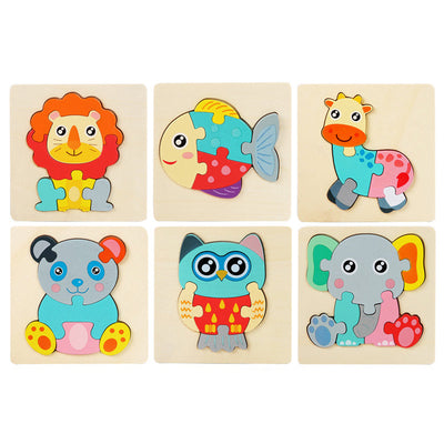Puzzles Montessori niveau 2 - Lot de 6 puzzles en bois écologiques n°3
