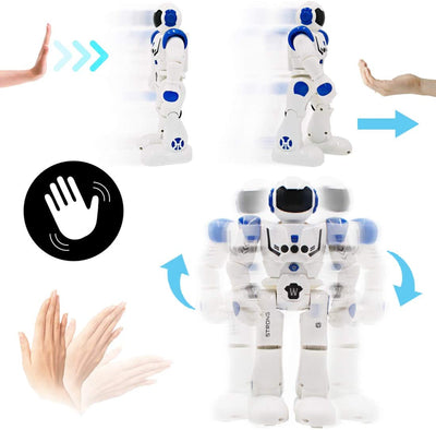 Juguete Robot Teledirigido Programable Inteligente Interactivo Kit de Robot con Sensor de Gestos Bailando Caminando Robótica Inteligente LED Regalo para Niños