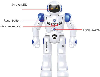 Juguete Robot Teledirigido Programable Inteligente Interactivo Kit de Robot con Sensor de Gestos Bailando Caminando Robótica Inteligente LED Regalo para Niños
