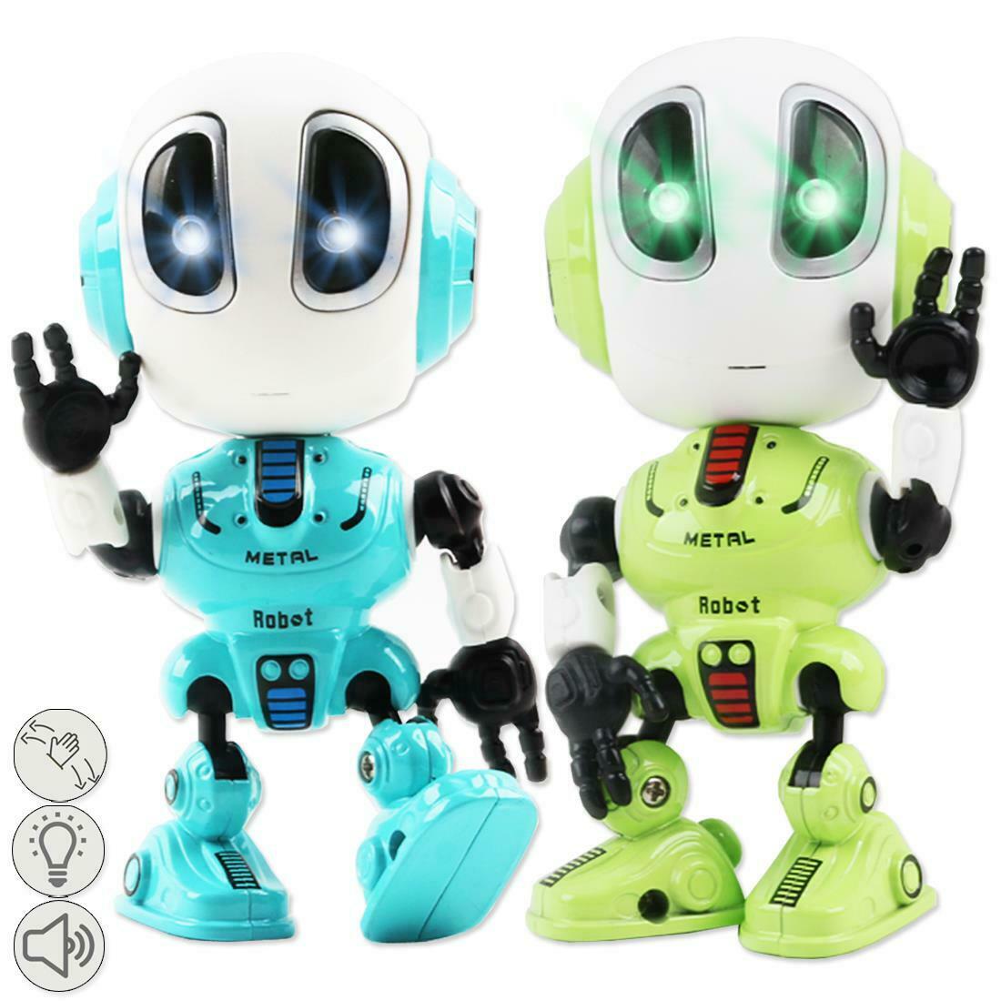Mini Diecast Robot Toy with Touch Sensitive & Alien Voice Function (2 Pack)