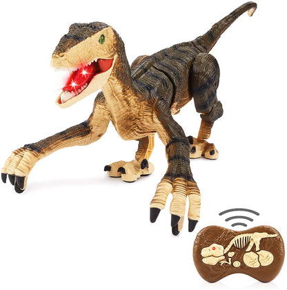 Rechargeable Remote Control Dinosaur Toy with Walking Feature & Roaring Sounds Lights Realistic T-Rex Dinosaur Robot for Kids Toys Gifts