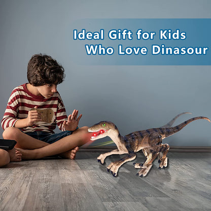Rechargeable Remote Control Dinosaur Toy with Walking Feature & Roaring Sounds Lights Realistic T-Rex Dinosaur Robot for Kids Toys Gifts