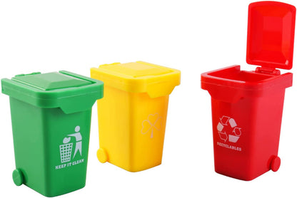 Remote Control Engineering Construction Garbage Truck Vehicle with Three Bins, Light and Sounds Functions Fun Educational Gift for Kids