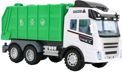 Remote Control Engineering Construction Garbage Truck Vehicle with Three Bins, Light and Sounds Functions Fun Educational Gift for Kids