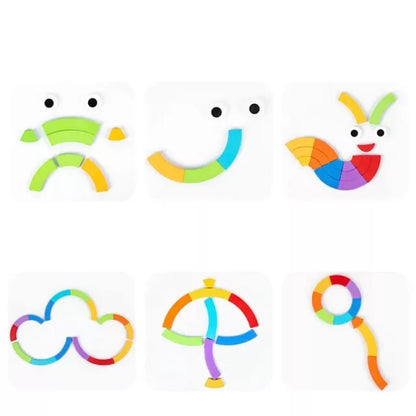 Rainbow Colorful Pattern Puzzle Board with Cards - 552